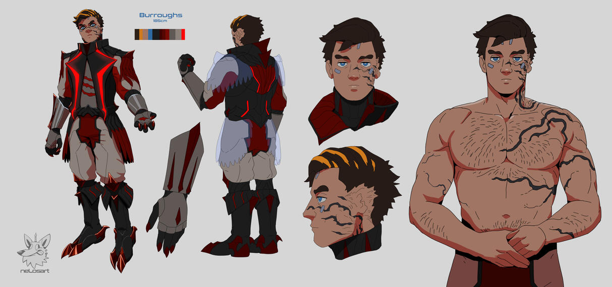 Burroughs sheet. Finally showing they're much older. He should be hairier but I got lazy :P